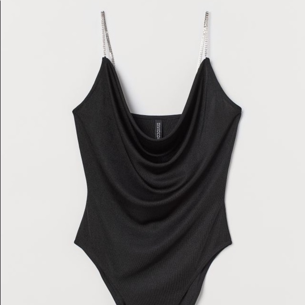 Rhinestone strap bodysuit
